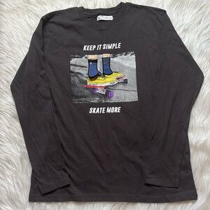 Zara Kids, NWT, Skate Boarding Ling Sleeved T-Shirt, 13/14